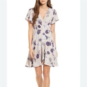 ASTR the Label Floral Purple Wrap Dress